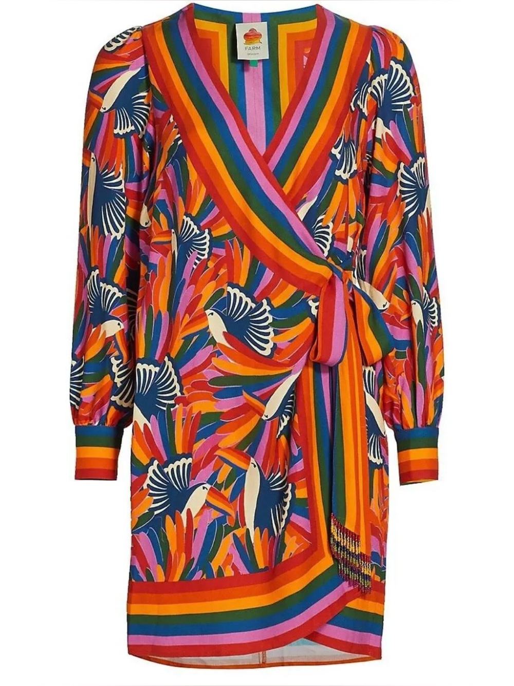 New w/out tag Farm Rio Toucan Tropical Wrap Dress - Anthropologie - plus gift -